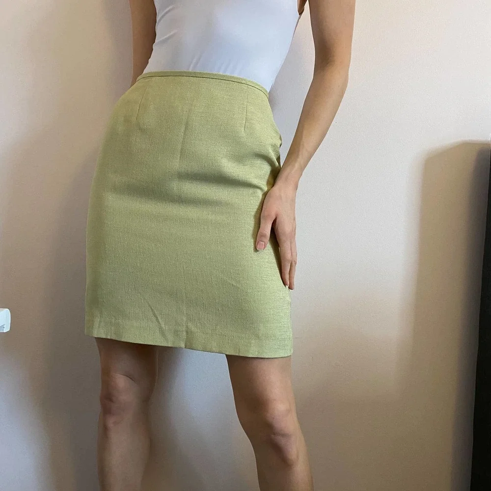 VTG High Waist Pastel Green Pencil Skirt